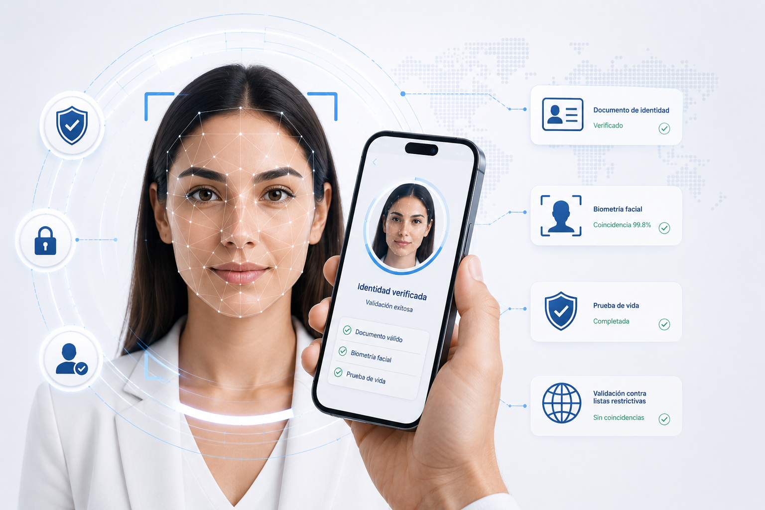 Biometría con prueba de vida y validación de identidad